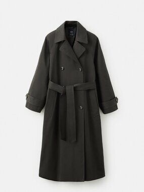 Long double-breasted trench coat